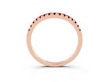Rose gold Garnet Pavé Curved Wedding Band_9