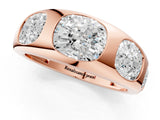 Rose gold Graduated Cushion Diamond Five-Stone Mens Band_1