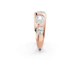 Rose gold Graduated Cushion Diamond Five-Stone Mens Band_2