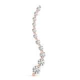 Rose gold Graduated Round Diamond Curved Bar Pendant with Prong Setting 1