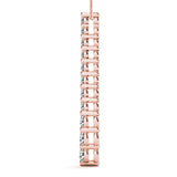 Rose gold Graduated Round Diamond Curved Bar Pendant with Prong Setting 2