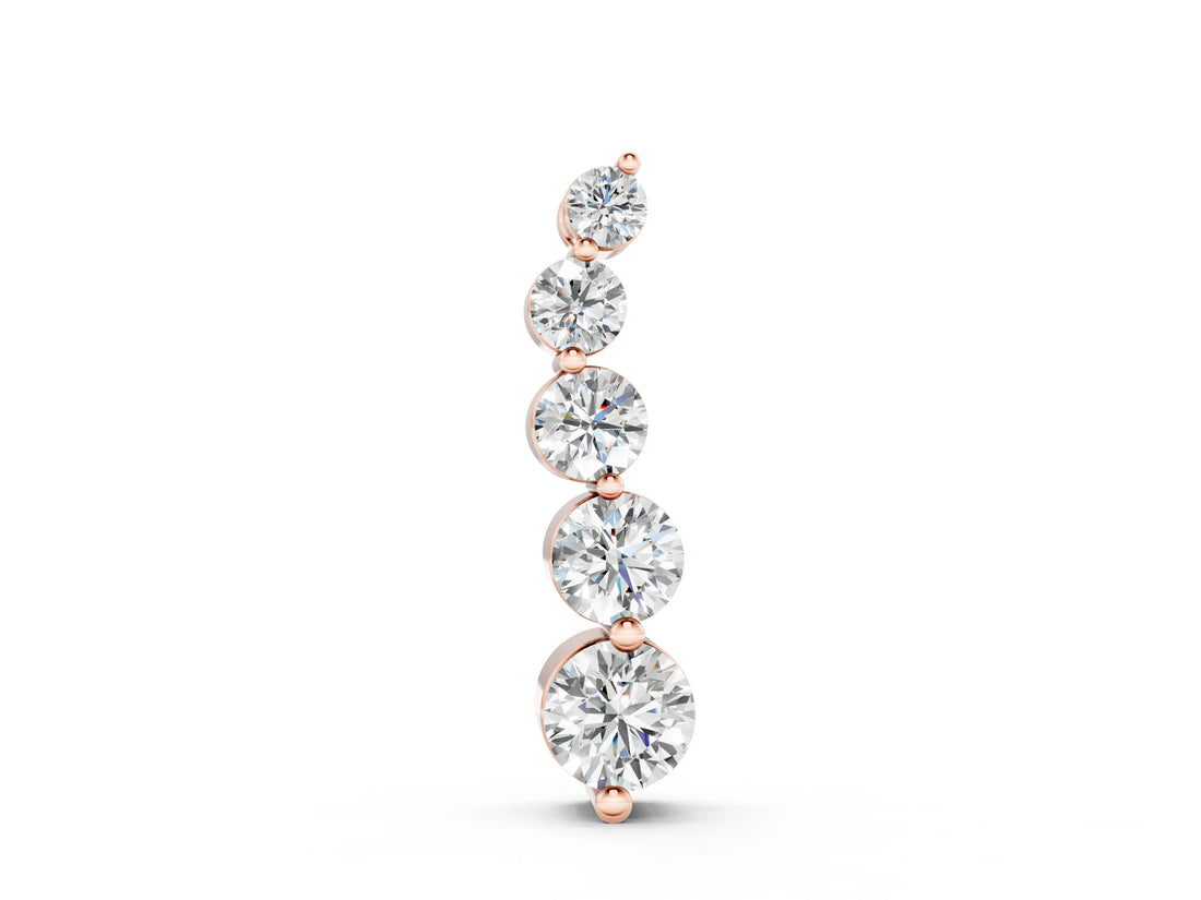 Rose gold Graduated Round Diamond Prong Set Pendant_6