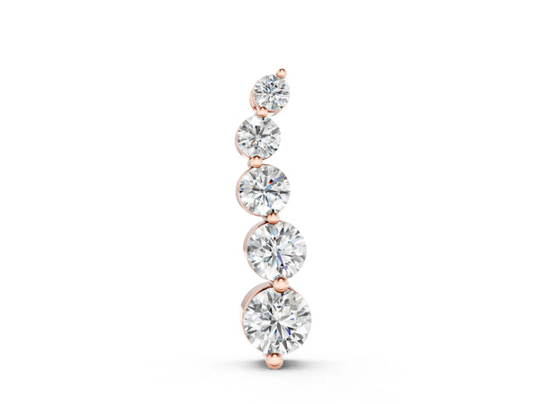 Rose gold Graduated Round Diamond Prong Set Pendant