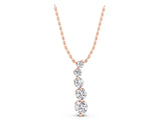 Rose gold Graduated Round Diamond Prong Set Pendant_7