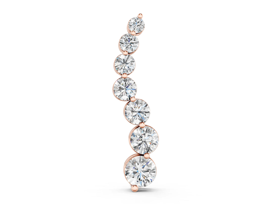 Rose gold Graduated Round Prong-Set Diamond Pendant_6