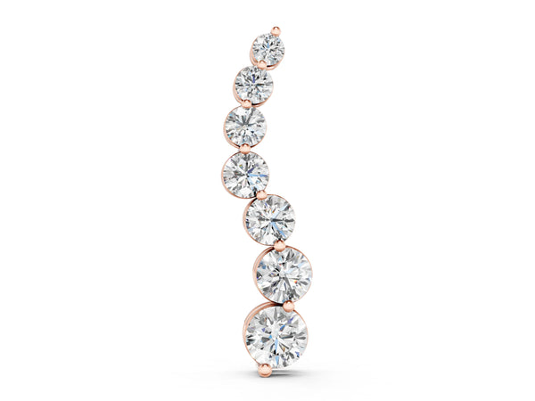 Rose gold Graduated Round Prong-Set Diamond Pendant