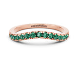 Rose gold Green Sapphire Pavé Curved Wedding Band_6