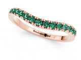 Rose gold Green Sapphire Pavé Curved Wedding Band_7
