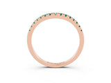 Rose gold Green Sapphire Pavé Curved Wedding Band_9