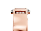 Rose gold Half-Bezel Emerald Cut Diamond Mens Ring with Channel-Set Round Shoulders_5