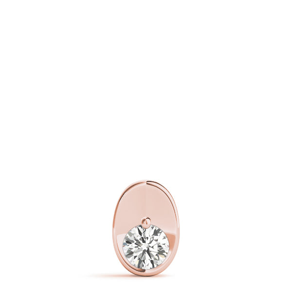 Rose gold Half Bezel Round Cut Diamond Pendant 1