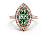Rose gold Halo Fancy Green Marquise -Cut Diamond Pave Band Milgrain Prong Setting Ring_54