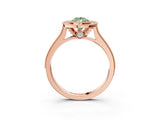 Rose gold Halo Fancy Green Pear -Cut Diamond Pave Band Milgrain Prong Setting Ring_58