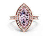 Rose gold Halo Fancy Pink Marquise -Cut Diamond Pave Band Milgrain Prong Setting Ring_54