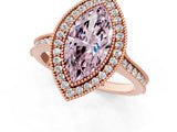 Rose gold Halo Fancy Pink Marquise -Cut Diamond Pave Band Milgrain Prong Setting Ring_55