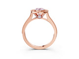 Rose gold Halo Fancy Pink Oval -Cut Diamond Pave Band Milgrain Prong Setting Ring_57