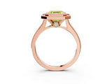 Rose gold Halo Fancy Yellow Asscher -Cut Diamond Pave Band Milgrain Prong Setting Ring_38