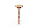 Rose gold Halo Fancy Yellow Cushion -Cut Diamond Pave Band Milgrain Prong Setting Ring_57