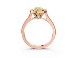 Rose gold Halo Fancy Yellow Cushion -Cut Diamond Pave Band Milgrain Prong Setting Ring_58