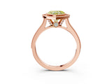 Rose gold Halo Fancy Yellow Heart -Cut Diamond Pave Band Milgrain Prong Setting Ring_58
