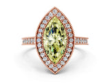 Rose gold Halo Fancy Yellow Marquise -Cut Diamond Pave Band Milgrain Prong Setting Ring_40