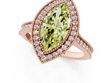 Rose gold Halo Fancy Yellow Marquise -Cut Diamond Pave Band Milgrain Prong Setting Ring_41
