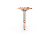 Rose gold Halo Fancy Yellow Marquise -Cut Diamond Pave Band Milgrain Prong Setting Ring_42