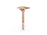 Rose gold Halo Fancy Yellow Pear -Cut Diamond Pave Band Milgrain Prong Setting Ring_57