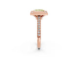 Rose gold Halo Fancy Yellow Princess -Cut Diamond Pave Band Milgrain Prong Setting Ring_36