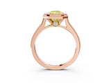 Rose gold Halo Fancy Yellow Radiant -Cut Diamond Pave Band Milgrain Prong Setting Ring_58