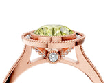 Rose gold Halo Fancy Yellow Round -Cut Diamond Pave Band Milgrain Prong Setting Ring_38