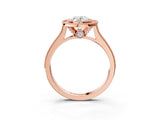 Rose gold Halo Oval-Cut Diamond Pave Band Milgrain Prong Setting Ring_49