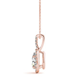 Rose gold Halo Pear Cut Diamond Pendant with Prong Setting 2