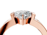 Rose gold Heart Brilliant Channel-Set Diamond Ring with Bezel Prong Setting_10