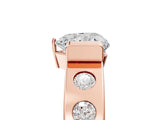 Rose gold Heart Brilliant Channel-Set Diamond Ring with Bezel Prong Setting_11