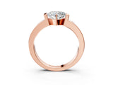 Rose gold Heart Brilliant Channel-Set Diamond Ring with Bezel Prong Setting_9
