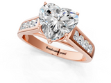 Rose gold Heart Brilliant Channel-Set Solitaire Ring with Four-Prong Setting_21