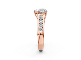 Rose gold Heart Brilliant Channel-Set Solitaire Ring with Four-Prong Setting_22