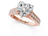 Rose gold Heart Brilliant Cut Diamond Engagement Ring with Pavé Band and Four-Prong Setting_62