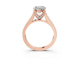 Rose gold Heart Brilliant Cut Diamond Engagement Ring with Pavé Band and Four-Prong Setting_64