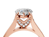Rose gold Heart Brilliant Cut Diamond Engagement Ring with Pavé Band and Four-Prong Setting_65