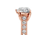 Rose gold Heart Brilliant Cut Diamond Engagement Ring with Pavé Band and Four-Prong Setting_66