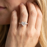 Rose gold Heart Brilliant Diamond Five-Stone Engagement Ring with Prong Setting on a Classic Band_14