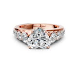Rose gold Heart Brilliant Diamond Pavé Band with Six-Prong Setting_3