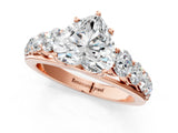 Rose gold Heart Brilliant Diamond Pavé Band with Six-Prong Setting_4