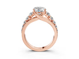 Rose gold Heart Brilliant Diamond Pavé Band with Six-Prong Setting_6