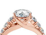 Rose gold Heart Brilliant Diamond Pavé Band with Six-Prong Setting_7