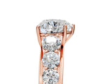 Rose gold Heart Brilliant Diamond Pavé Band with Six-Prong Setting_8