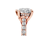 Rose gold Heart Brilliant Diamond Solitaire with Pavé Band and Four-Prong Setting 5