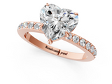 Rose gold Heart Brilliant Pavé Band Solitaire with Four-Prong Setting_29